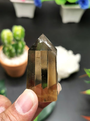 Smokey Quartz Point - crystal healing / chakra energizing quartz stone - 1 piece - Shwasam