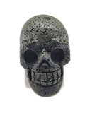 Hand carved skull in black lava stone - reiki/chakra/healing - crystal crafts - weight 70 gm (0.15 lb) and 1.5 inches - Shwasam