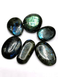 Natural Labradorite palm stones with beautiful blue flash - crystal/chakra/reiki/healing - 2.5 - 3 inches and 100-120 gms weight - Shwasam