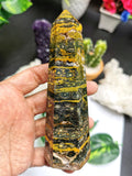 Ocean Jasper point / tower - handmade carvings - energy/chakra/reiki - 265 gms weight - Shwasam