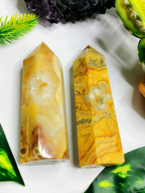 Crazy Lace Agate Point - reiki/chakra/healing/energy - 1 PIECE will be sent - Shwasam