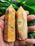 Crazy Lace Agate Point - reiki/chakra/healing/energy - 1 PIECE will be sent - Shwasam