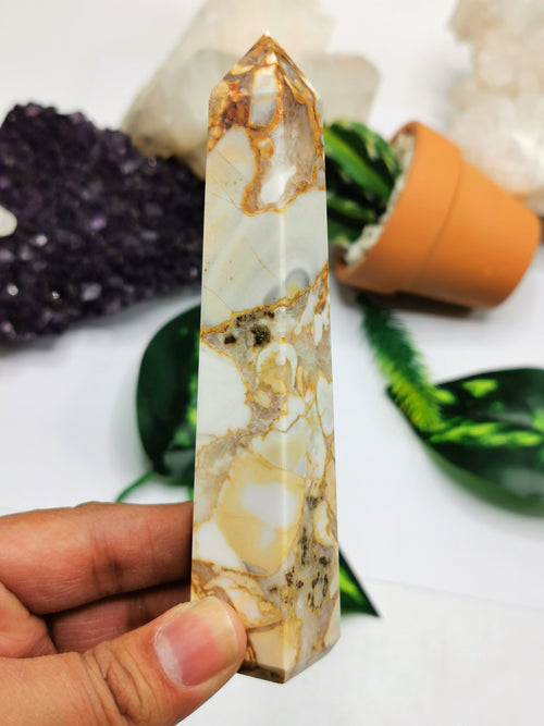 Leopard jasper stone point/wand - Energy/Reiki/Crystal Healing - Shwasam