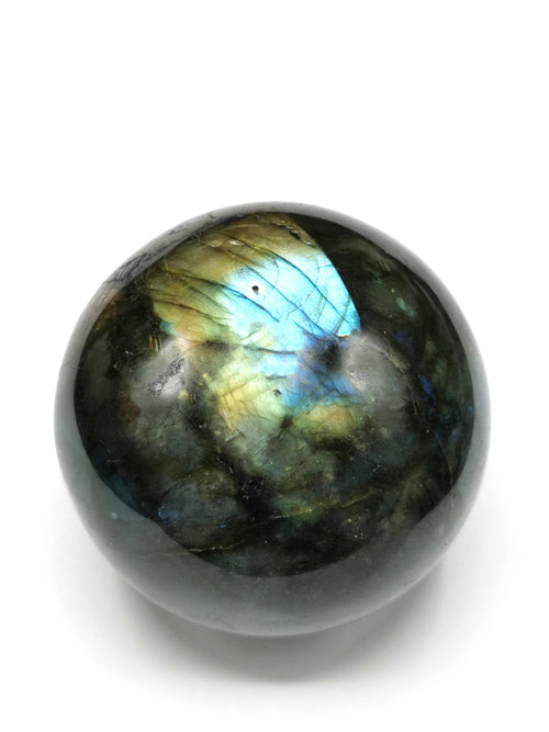 Labradorite sphere/ball with beautiful rainbow flash - crystal healing - 360 gms weight - Shwasam