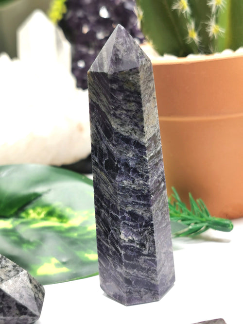 Charoite Point - ONE PIECE - Gemstone used in reiki / chakra / healing / energy - 37-50 gms - Shwasam
