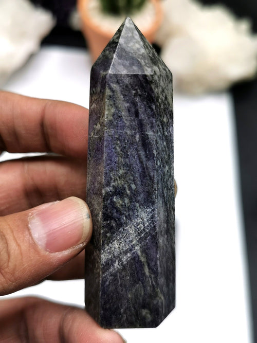 Charoite Point - ONE PIECE - reiki/chakra/healing/energy - 2.8 inch (7 cms) and 60 - 70 gms weight - Shwasam