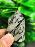 Black Rutilated Quartz Point - ONE PIECE - Crystal healing points - Shwasam