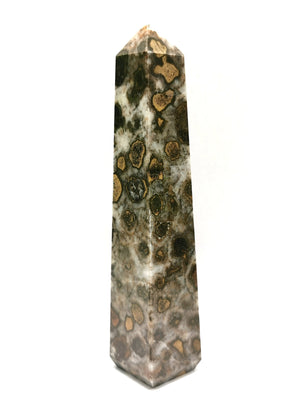 Leopard jasper stone point/wand - Energy/Reiki/Crystal Healing - 5.5 inches - Shwasam