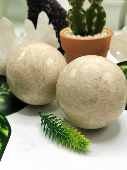 Peach Moonstone sphere - Crystal Healing Gemstones - 2.5 inches dia - Shwasam