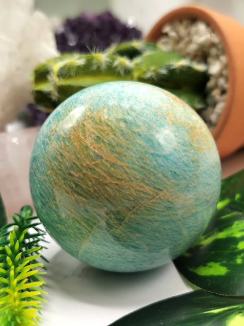 Amazonite stone sphere - Crystal Healing Gemstones  - 2 inches dia - Shwasam