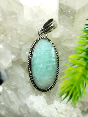 Beautiful amazonite pendant in 925 sterling silver - gemstone/crystal gift |Mother's Day/engagement/wedding/anniversary/birthday gift