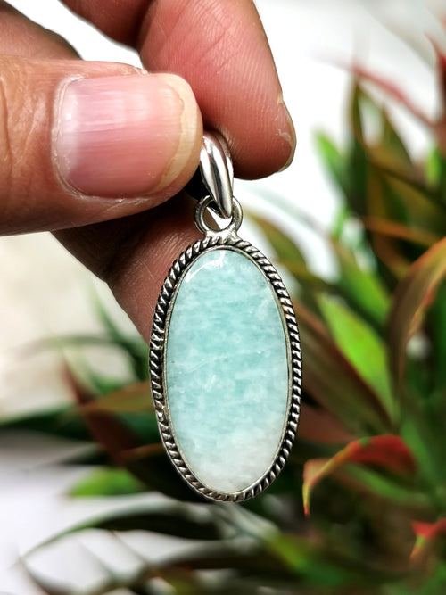 Beautiful amazonite pendant in 925 sterling silver - gemstone/crystal gift |Mother's Day/engagement/wedding/anniversary/birthday gift