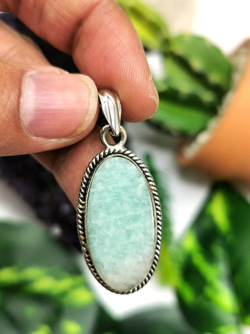 Beautiful amazonite pendant in 925 sterling silver - gemstone/crystal gift |Mother's Day/engagement/wedding/anniversary/birthday gift