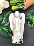 Moonstone Angel figurine - Crystal Healing / Good luck angel statue in gemstone 620gms - Shwasam