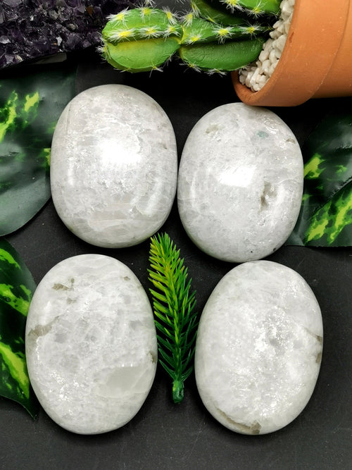 Rainbow Moonstone palm stones - ONE PIECE - crystal/chakra/reiki/healing - 100 gms weight - Shwasam