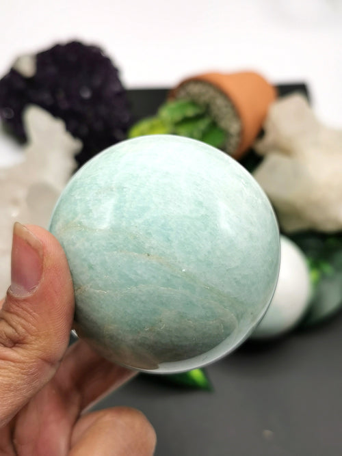 Amazonite stone sphere - Crystal Healing Gemstones  - 2.2 inches dia - Shwasam