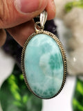 Stunning Larimar Pendant in 925 Sterling Silver - crystal/gemstone jewelry | Mother's Day/birthday/engagement/wedding/anniversary gift