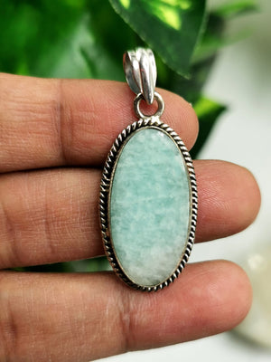 Beautiful amazonite pendant in 925 sterling silver - gemstone/crystal gift |Mother's Day/engagement/wedding/anniversary/birthday gift