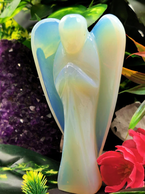 Opalite Angel figurine - Crystal Healing / Reiki / Chakra - 5 inches and 260 gms (0.57 lb)