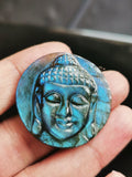 Serene Buddha miniature carving for pendant in labradorite stone - gemstone/crystal jewelry | Reiki/Chakra/Healing - ONE PIECE ONLY