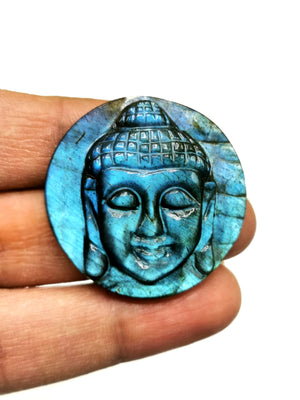 Serene Buddha miniature carving for pendant in labradorite stone - gemstone/crystal jewelry | Reiki/Chakra/Healing - ONE PIECE ONLY