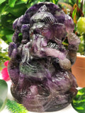 Multicolor Fluorite Handmade Carving of Ganesh -Lord Ganesha Idol/Murti in Crystals and Gemstones -Reiki/Chakra/Healing - 6 inch and 1.25 kg