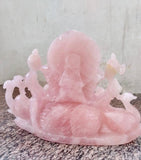 Ganesh Carving Handmade in Rose Quartz -Lord Ganesha Idol |Sculpture in Crystals and Gemstones -Reiki/Chakra/Healing - 7 inch and 4.03 kgs