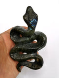 Slithering snake carving in Labradorite stone - crystal healing / chakra / reiki / energy - 5 inches and 160 gms (0.35 lb) animal carving