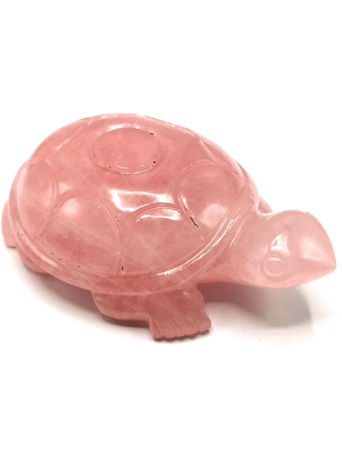 Tortoise carving in natural rose quartz stone - reiki/chakra/healing/crystal - 5 inch and 510 gm (1.12 lb) animal