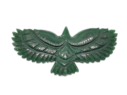 Exquisite flying eagle carving in natural green aventurine crystal stone - reiki/chakra/energy -  4 inches and 62 gms (0.13 lb) - animal miniature carving