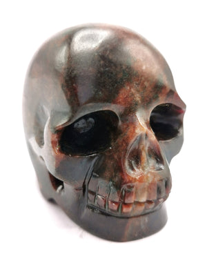 Hand carved skull in natural hessonite garnet stone - reiki/chakra/healing - crystal crafts - weight 420 gm (0.92 lb) and 2.5 inches