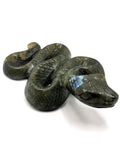 Slithering snake carving in Labradorite stone - crystal healing / chakra / reiki / energy - 5 inches and 160 gms (0.35 lb) animal carving