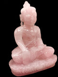 Rose Quartz Buddha - handmade carving of serene and meditating Lord Buddha - crystal/reiki/healing - 8.5 inches and 2.6 kg (5.7 lb)