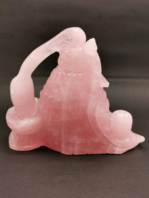 Shiva Handmade in Rose Quartz Carving - Lord Shivshankar in crystals and gemstones | Reiki/Chakra/Healing/Energy - 6 inches