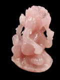 Rose Quartz Handmade Carving of Ganesh -Lord Ganesha Idol| Sculpture in Crystals -Reiki/Chakra/Healing -7 inch & 2.25 kg (4.95 lb)