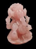 Rose Quartz Handmade Carving of Ganesh -Lord Ganesha Idol| Sculpture in Crystals -Reiki/Chakra/Healing -7 inch & 2.25 kg (4.95 lb)