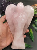 Rose Quartz Angel figurine - Crystal Healing / Reiki / Chakra - 7 inches and 945 gms (2.08 lb)