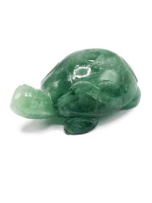 Tortoise carving in natural green fluorite stone - reiki/chakra/healing/crystal - 3 inches and 185 gm (0.41 lb) animal carving