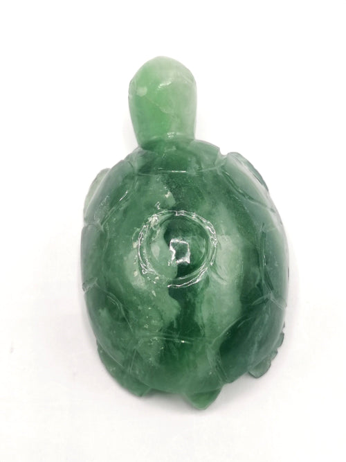 Tortoise carving in natural green fluorite stone - reiki/chakra/healing/crystal - 3 inches and 185 gm (0.41 lb) animal carving
