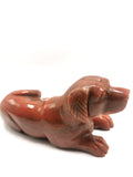 Dog carving in natural red aventurine stone - reiki/chakra/healing/crystal - 5 inch and 580 gm (1.28 lb) - animal