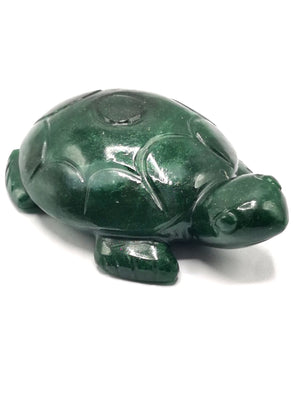 Tortoise carving in natural green aventurine stone with - reiki/chakra/healing/crystal - 3.5 inch and 182 gm (0.40 lb) animal