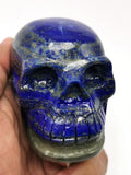Skull in natural lapis lazuli stone - reiki/chakra/healing - crystal crafts - weight 362 gm (0.80 lb) and 2.5 inches