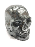 Hand carved skull in natural pyrite stone - reiki/chakra/healing - crystal crafts - weight 180 gm (0.40 lb) and 2 inches