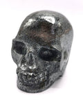 Hand carved skull in natural pyrite stone - reiki/chakra/healing - crystal crafts - weight 180 gm (0.40 lb) and 2 inches