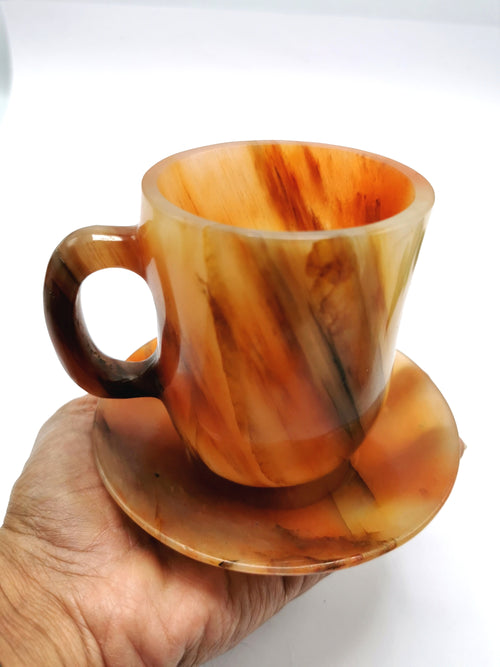 Beautiful and Rare Vintage Red Agate Tea Cup & Saucer - ONLY 1 Cup and 1 Saucer