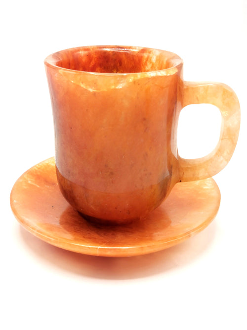 Beautiful Red Quartz Tea Cup & Saucer - ONLY 1 Cup and 1 Saucer