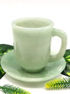 Beautiful Green Aventurine Tea Cup & Saucer - ONLY 1 Cup and 1 Saucer