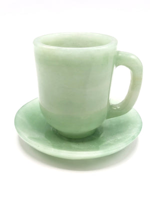 Beautiful Green Aventurine Tea Cup & Saucer - ONLY 1 Cup and 1 Saucer