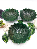 Beautiful green aventurine hand carved lotus bowls - 7.5 inches diameter and 700 gms (1.54 lb) - ONE BOWL ONLY