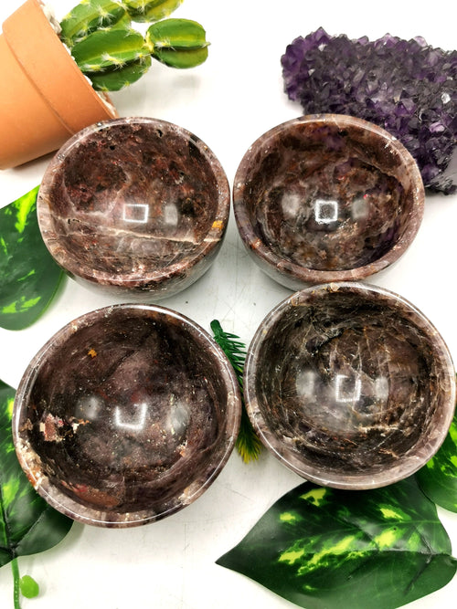 Beautiful Amethyst hand carved round bowls - 3 inches diameter and 160 gms (0.35 lb) - ONE BOWL ONLY